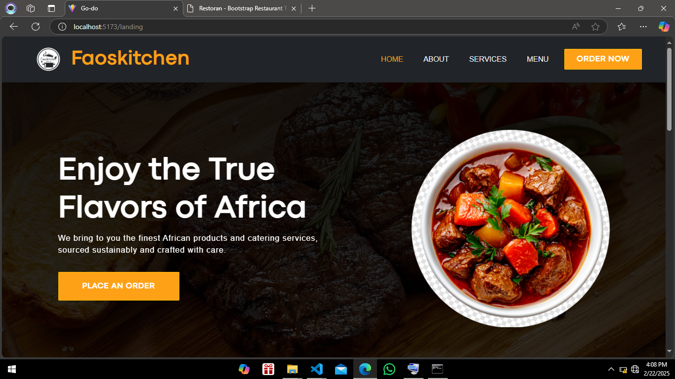 African Store Landing Page